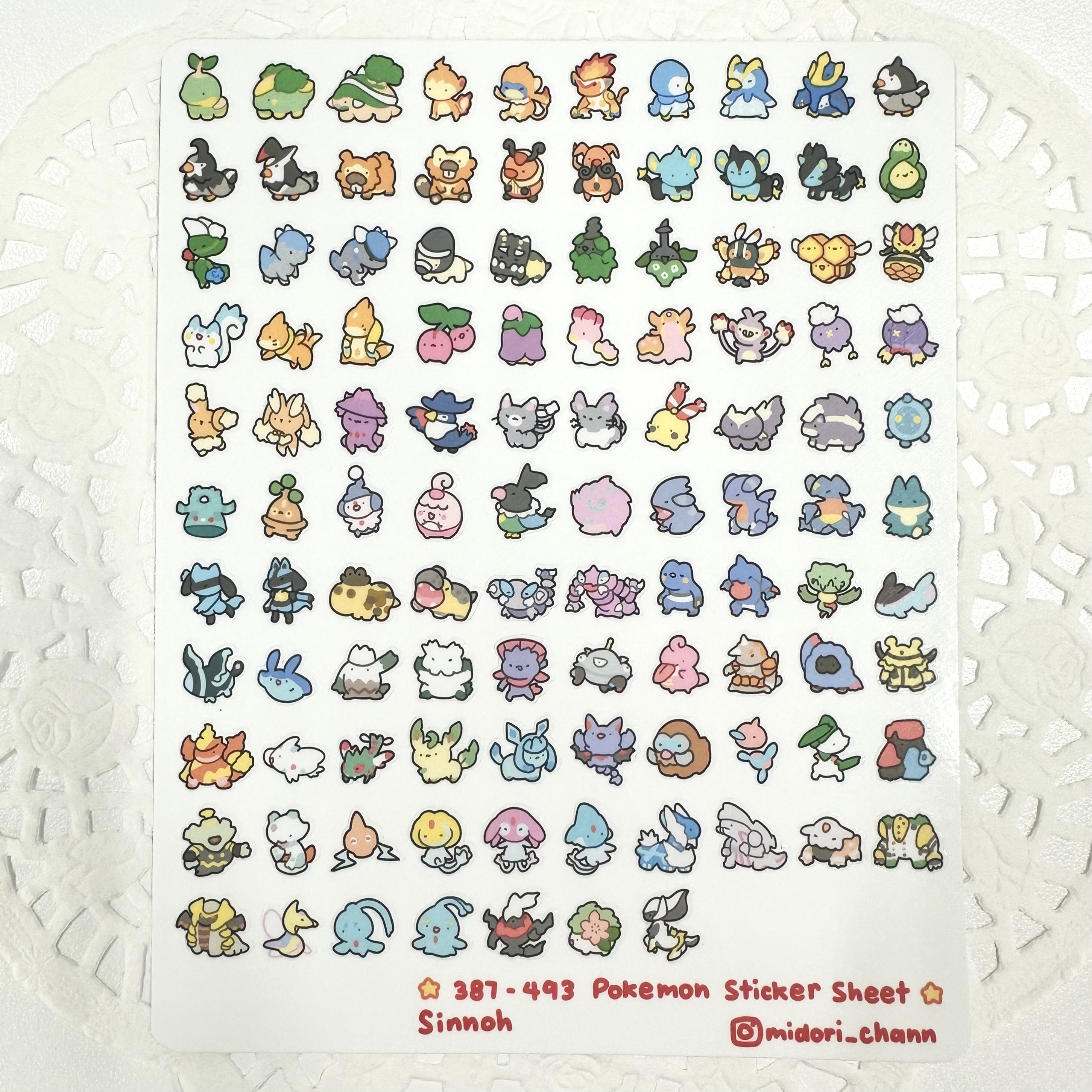 ポケモン第4世代 387-493 ビニールステッカーシート | ミニステッカー
