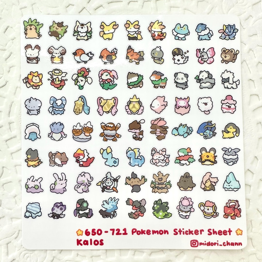 ポケモン第6世代 650-721 ビニールステッカーシート | ミニステッカー