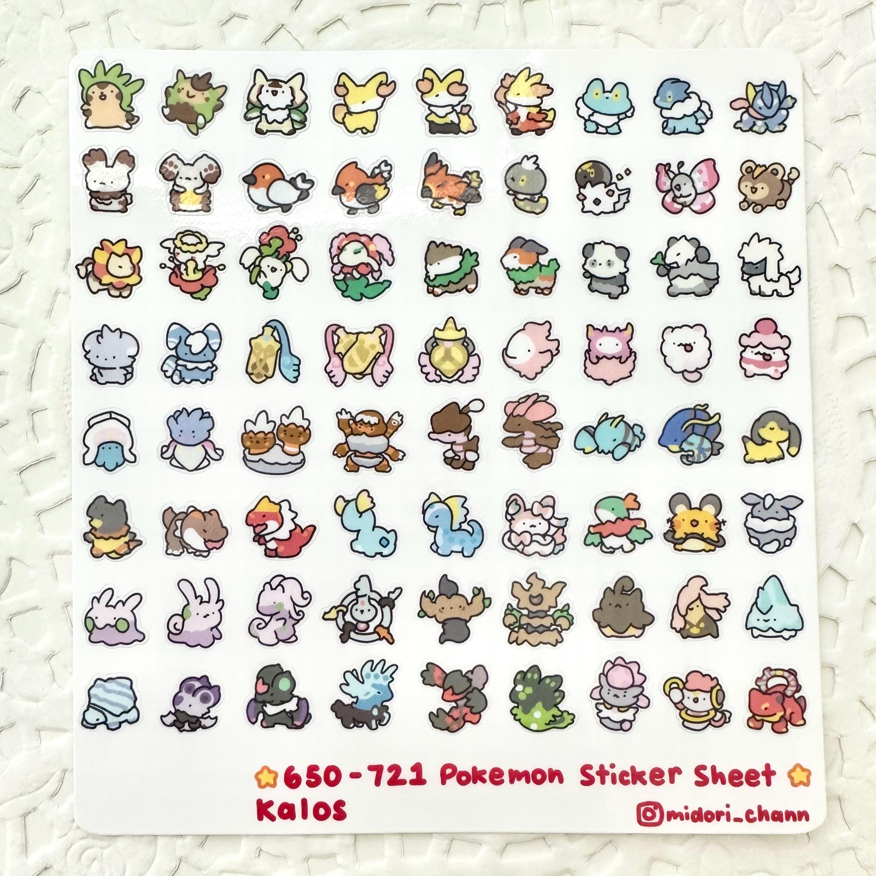 ポケモン第6世代 650-721 ビニールステッカーシート | ミニステッカー
