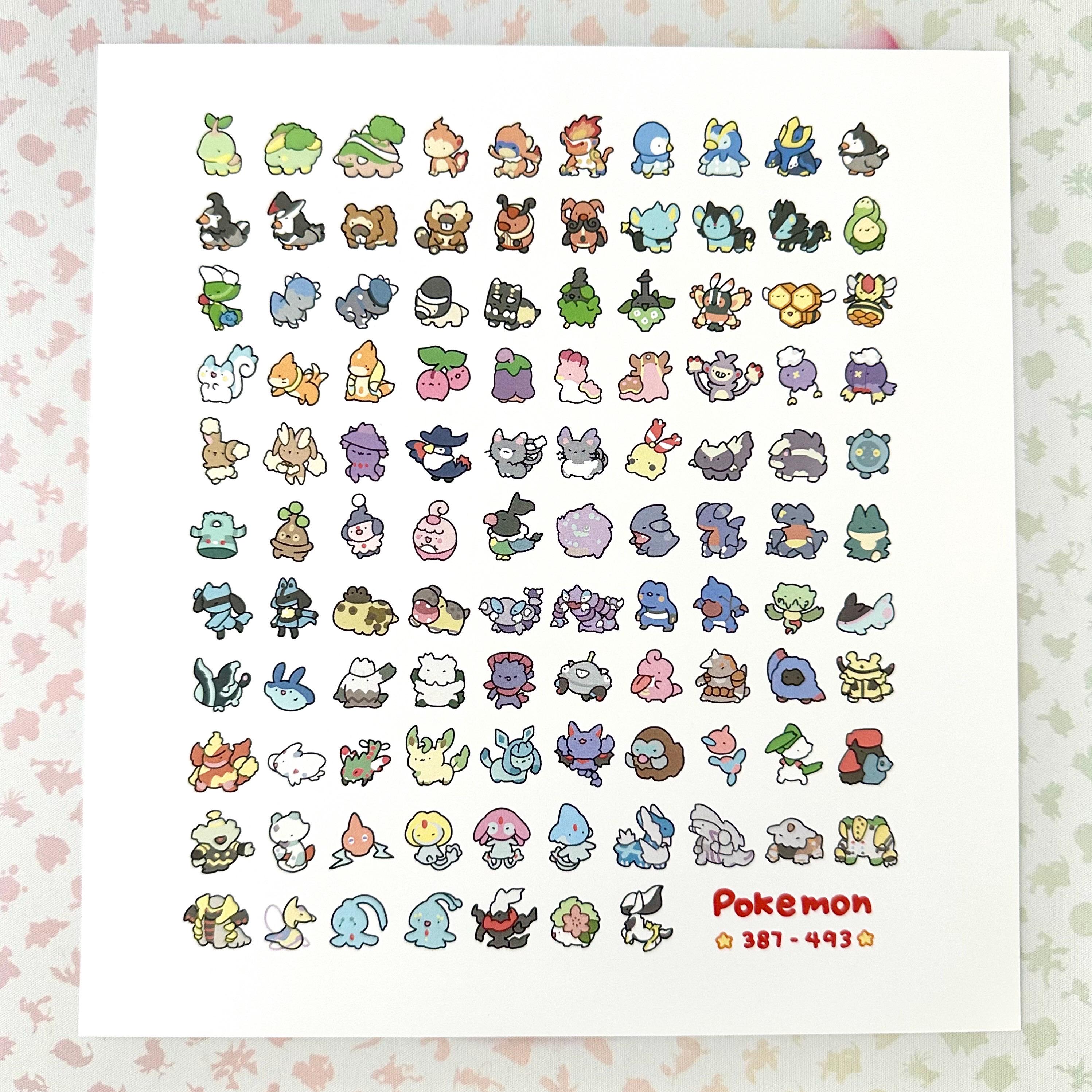 ポケモン第4世代 387-493 大型アートプリント - Etsy 日本