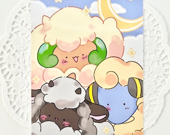 Dreamy Night Time Sheep Mini Art Print
