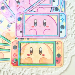 Switch Kirby Game Holographic Vinyl Sticker