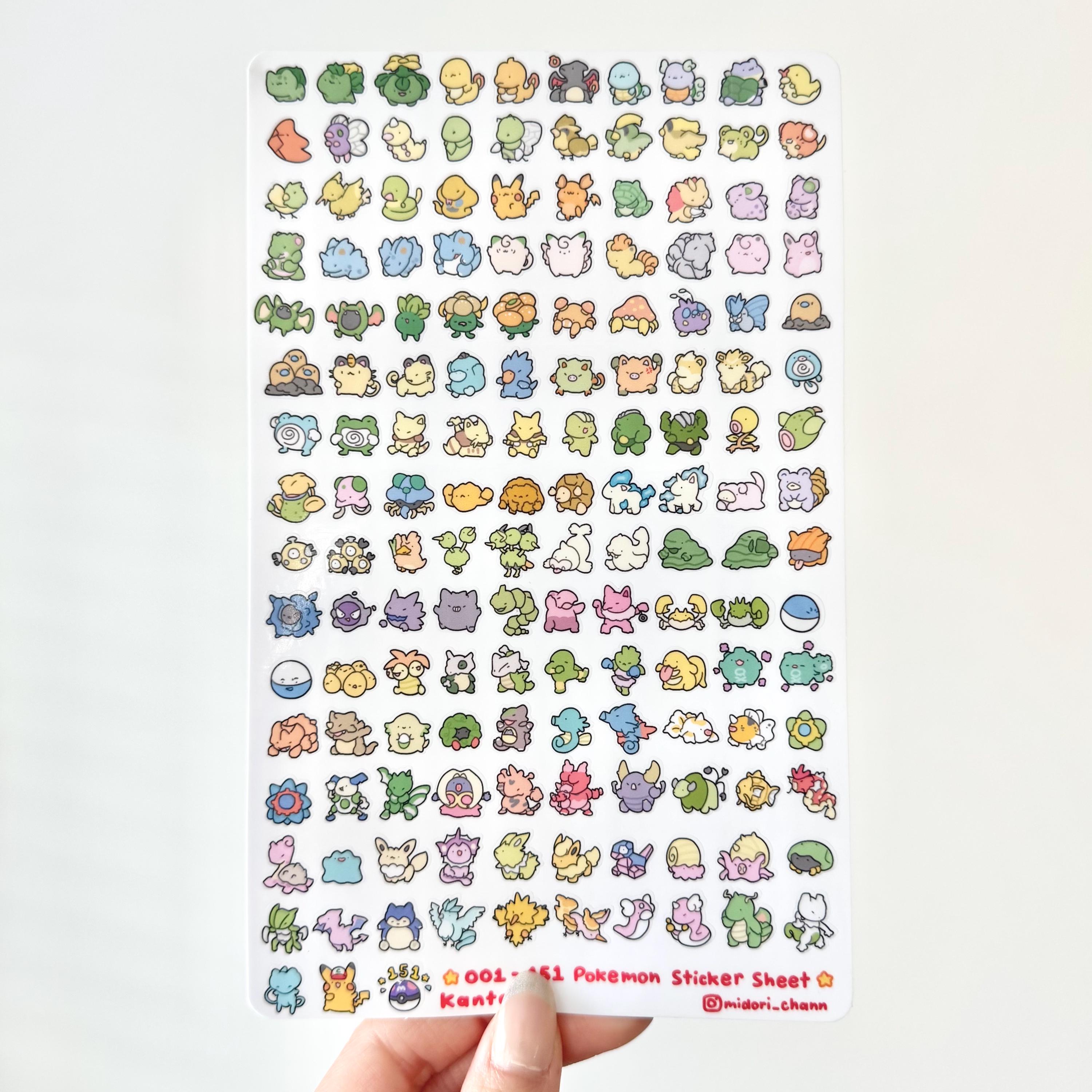 Poké Gen 1 Shiny 001-151 Vinyl Sticker Sheet | 153 Mini Stickers! - Etsy