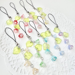 Handmade Pastel Lily of the Valley Flower Beaded Keychain l Bag Charm l Cute Accessory l Phone Strap