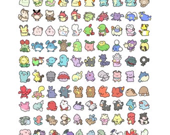 ポケモン第2世代 152-251 ビニールステッカーシート | ミニステッカー