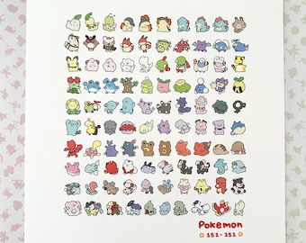 ポケモン第2世代 152-251 大型アートプリント｜ウォールアート - Etsy 日本