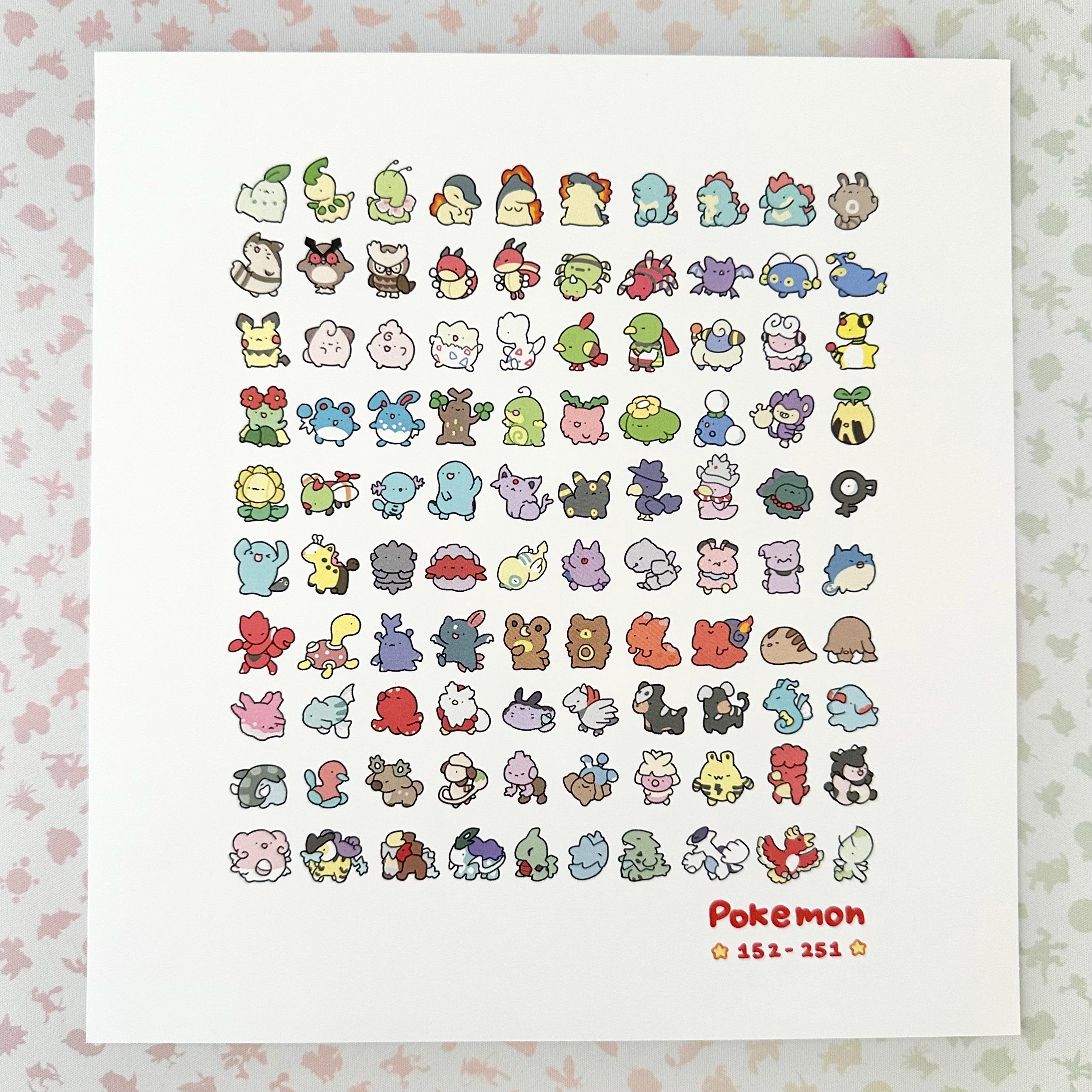 ポケモン第2世代 152-251 大型アートプリント｜ウォールアート - Etsy 日本