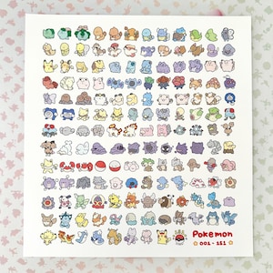 Poké Gen 1 001-151 Large Art Print