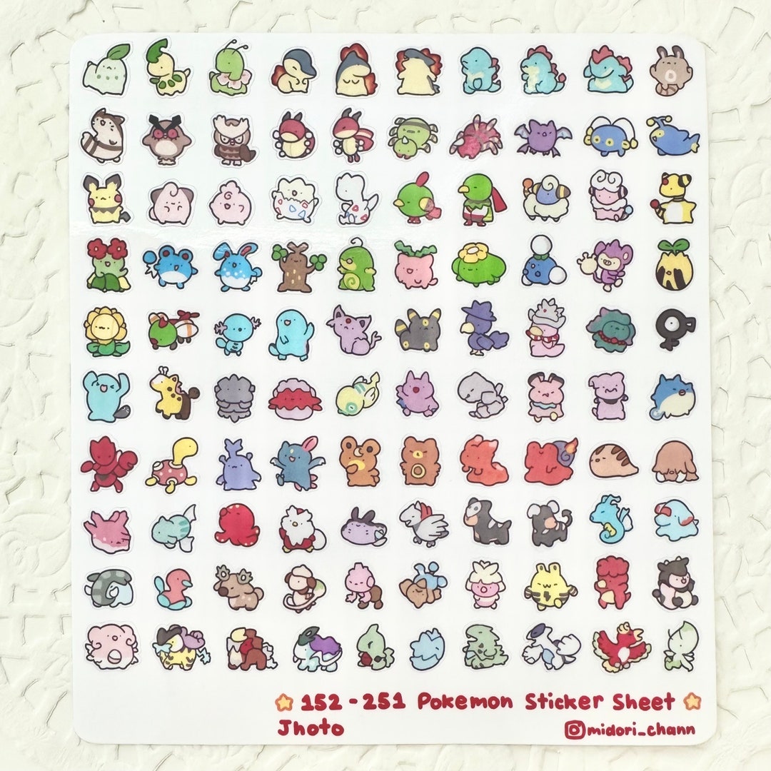 ポケモン　2005-2006年大半　レトロステッカー　シール　おまとめ　231枚 ポケモン第2世代 152-251 ビニールステッカーシート | ミニステッカー
