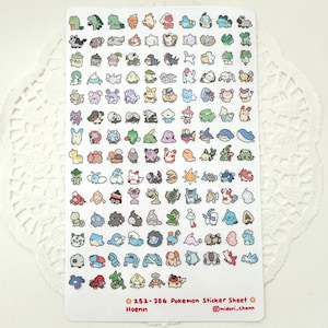 Poké Gen 3 252-386 Arkusz naklejek winylowych | 136 małych naklejek!