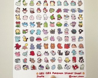 ポケモン ピンズ　2002年製　と　シール ポケモン第2世代 152-251 ビニールステッカーシート | ミニステッカー