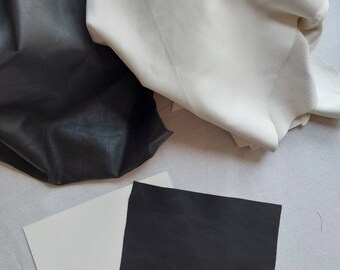 New! Black White very thin Soft Genuine Italian Lambskin leather 0.3-0.6 mm, Real Leather for craft