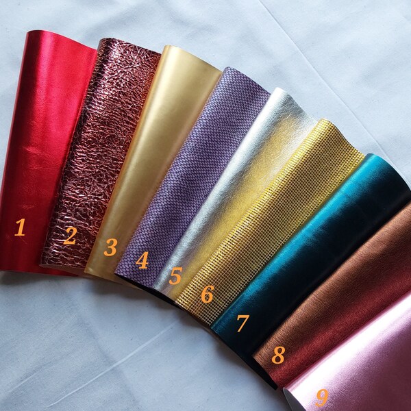 Scarp Designer Soft Sparkly Genuine Italian Lambskin leather sheets, Pieces Real Leather for craft -  A5 sp3