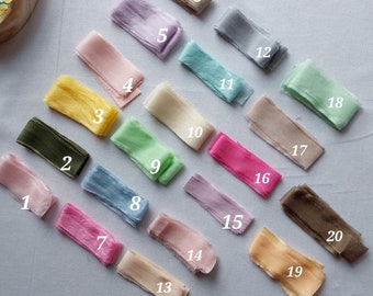 Pale and bright  Hand Dyed Silk Ribbons/ Many Colours Available / Silk Ribbon 