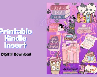 Cat Lover Kindle Insert | Digital File | Printable