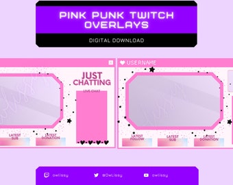 Hot Pink Twitch Overlays | Digital Download