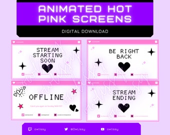Animated Hot Pink Twitch Scenes | Digital Download