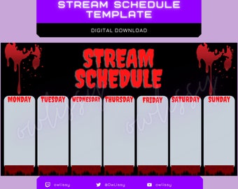 Twitch Schedule Template | Horror