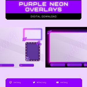 Purple Neon Twitch Overlays | 1920x1080