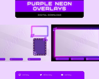 Purple Neon Twitch Overlays | 1920x1080