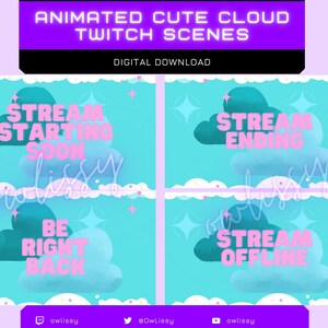 Cute Cloud Twitch Scenes | 1920 x 1080