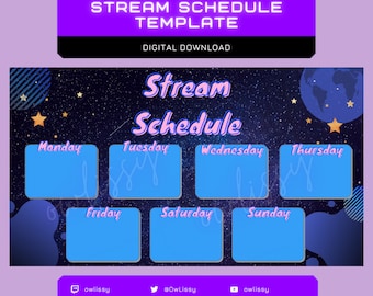Plantilla de programación de transmisión / Noche estrellada