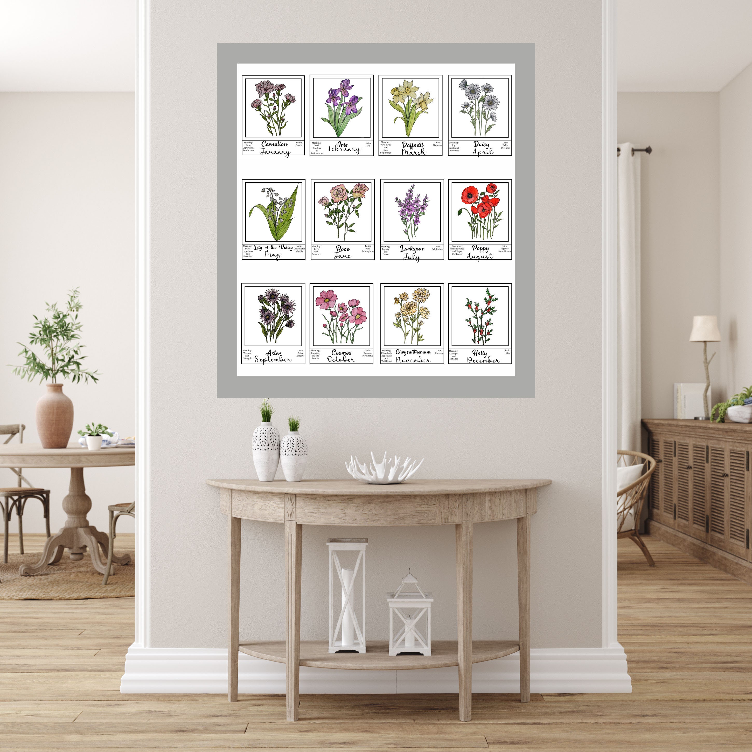 Flowers of the Month Painting Set Watercolor Monthly Flowers Watercolor