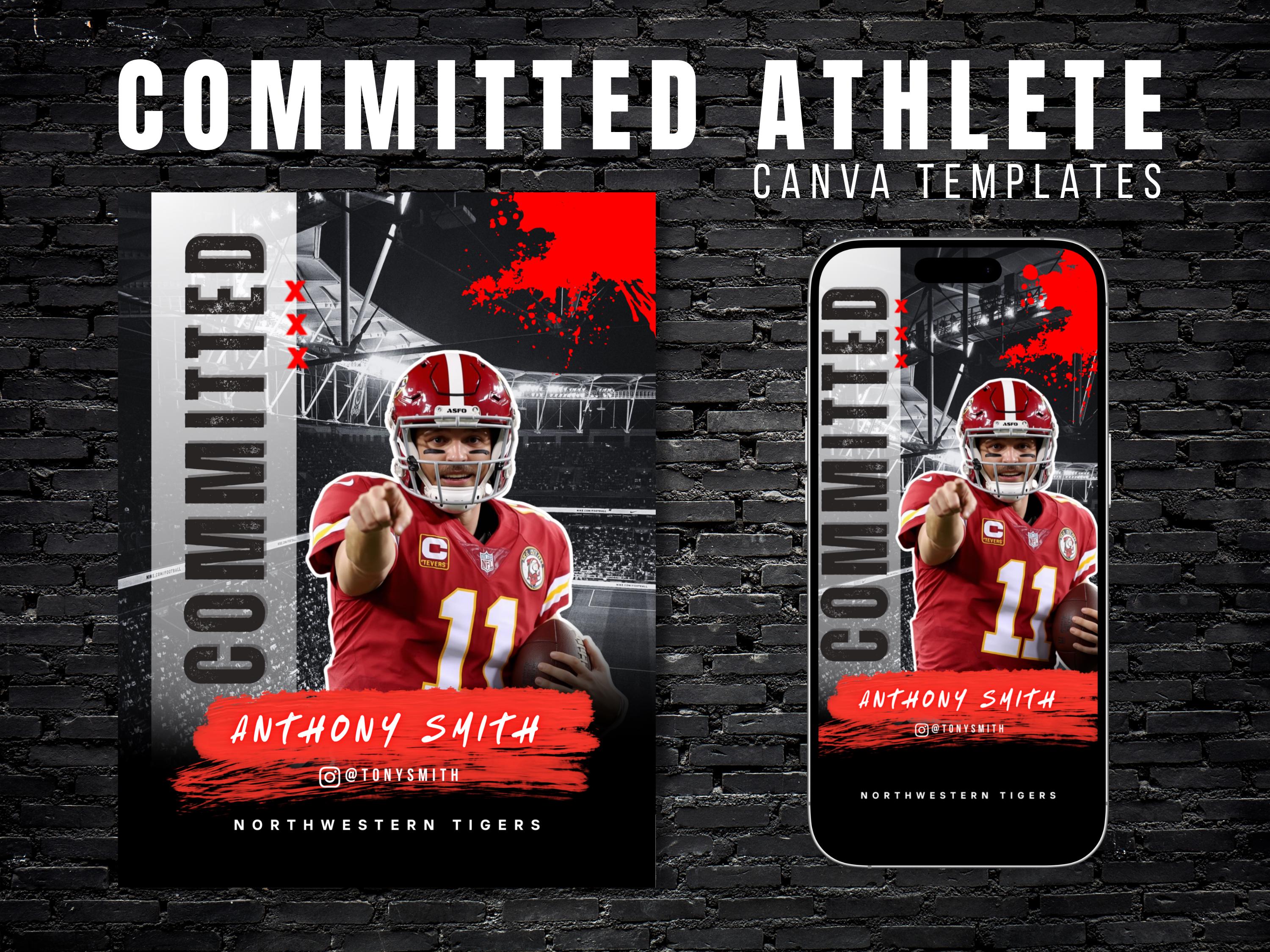 Sports Commitment Template Canva, College Signing Day Poster, Athlete ...