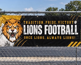 Football Team Spirit Banner, Editable Canva Pep Rally Sign, Tradition Pride Victory Decor, 2x6 Printable Banner, Digital Download