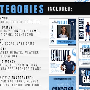 Soccer Social Media Templates Canva Sports Marketing Kit Game Day Graphics Athlete Spotlight Bundle Posts Stories Flyers image 5