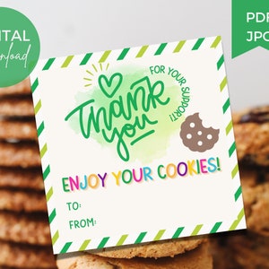 Girl Scout Cookie Thank You Card 2023 2024 , Printable LBB ABC Delivery Cookie Sales Tag