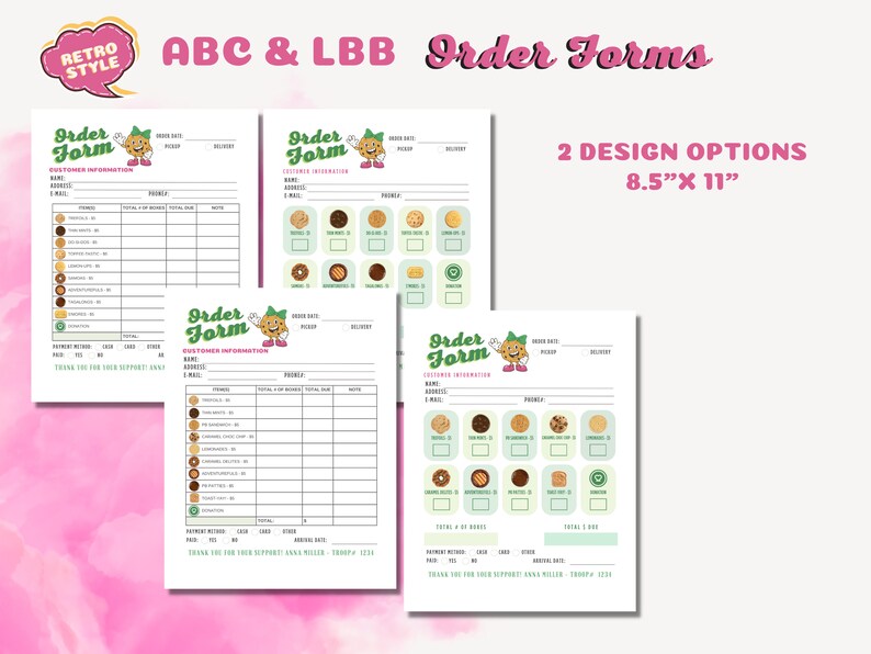 2024 LBB and ABC Girl Scout Cookie Signs and Forms, Editable and Printable Cookie Booth Sales Flyers, Lanyard Cookie Math Price Menu image 4