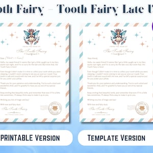 Editable Printable Tooth Fairy Letters, Five Templates, First Another ...