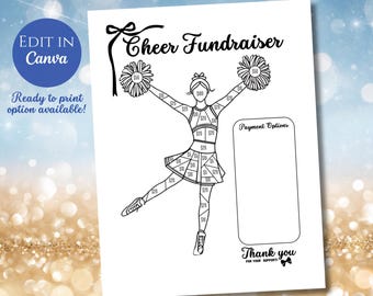 Cheer Team Fundraiser Druckbare Vorlage | Pate My Cheer Saison | Color My Uniform Spendenschein