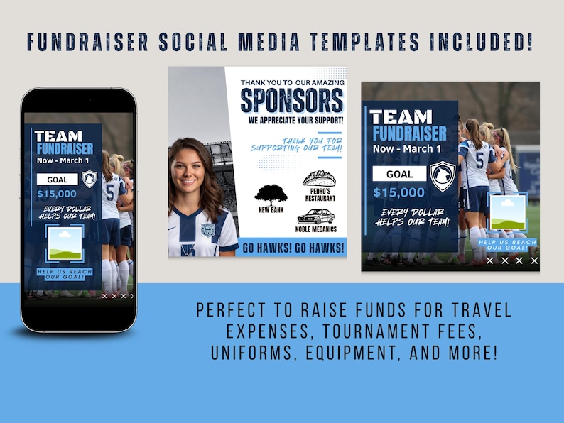 Soccer Social Media Templates Canva Sports Marketing Kit Game Day Graphics Athlete Spotlight Bundle Posts Stories Flyers image 6