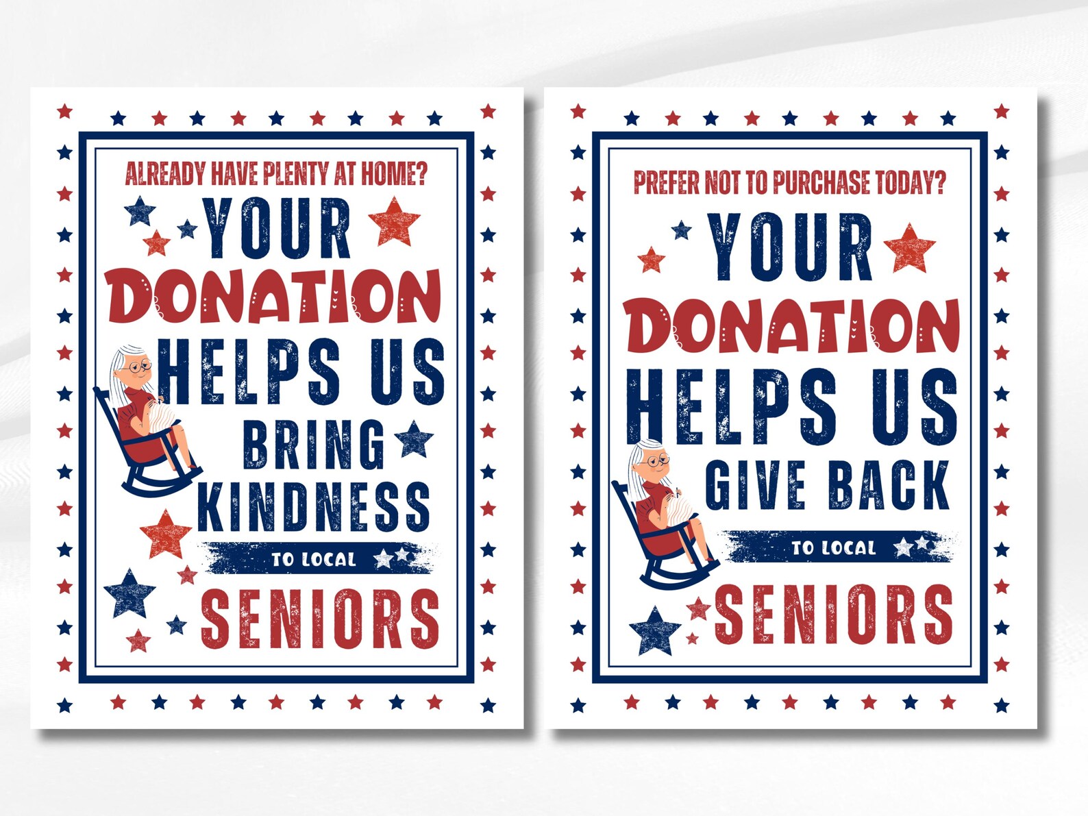 Donation Booth Sign Printable | Support Local Seniors | Fundraiser ...