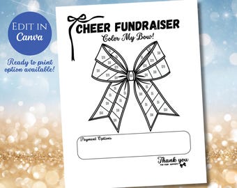 Fill My Bow Team Fundraiser druckbare Vorlage | Pate My Cheer Saison | Color My Bow Spendenbogen