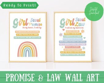 Girl Scout Promise and Law Printable - Etsy