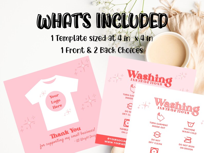T Shirt Care Instructions Template HTV Washing Instructions - Etsy