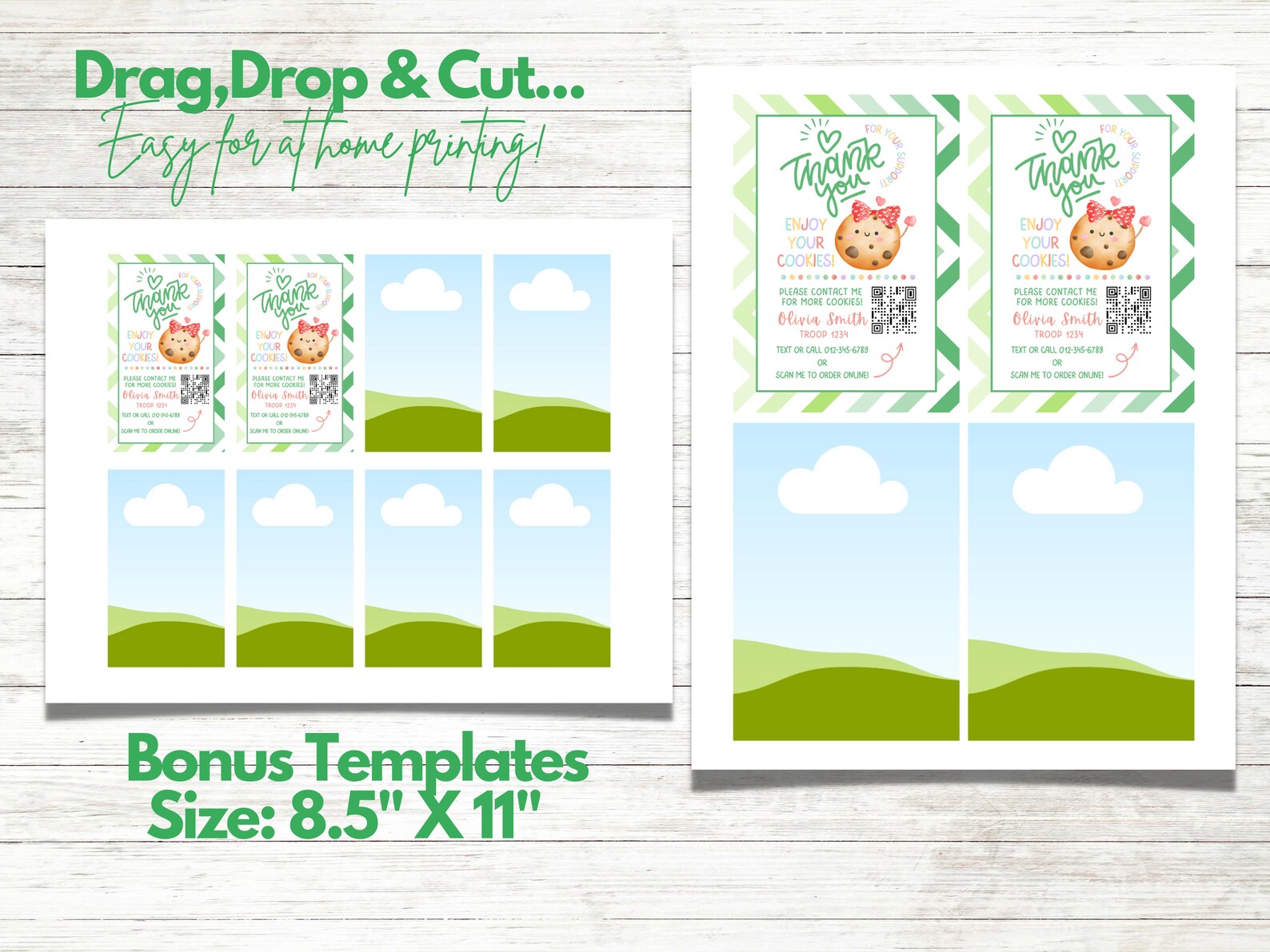 Girl Scout Cookie Thank You Tag Template Editable Printable - Etsy