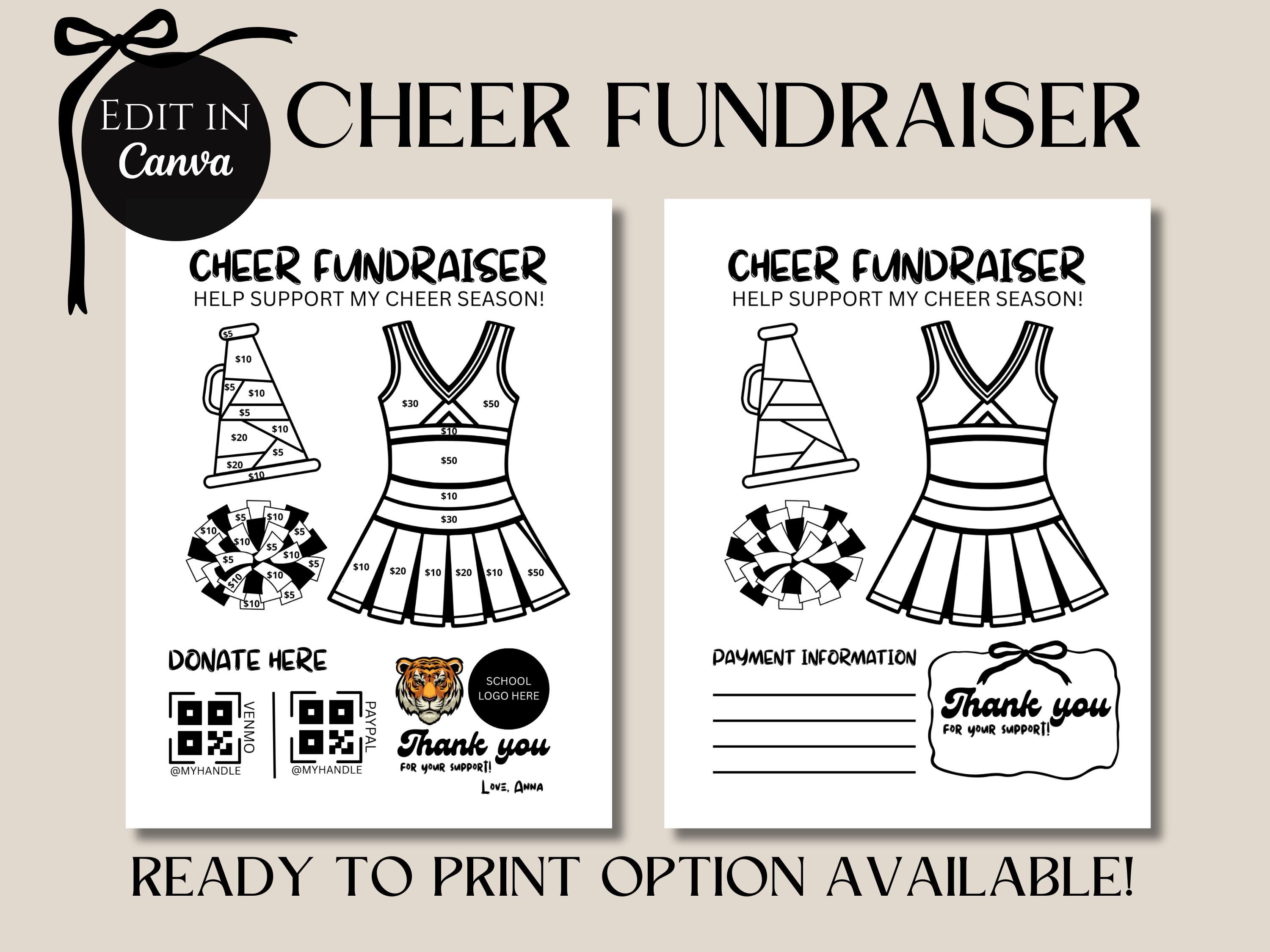 Cheer Team Spendenaktion druckbar | Pate My Cheer Saison | Personalisierte Uniform