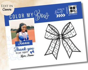 Cheer Team Fundraiser Vorlage | Pate My Cheer Saison | Color My Bow Spendenbogen
