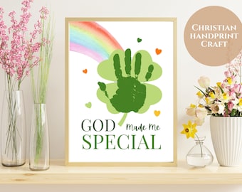 God Made Me Special Handprint Craft | St. Patrick’s Day Christian Kids Activity