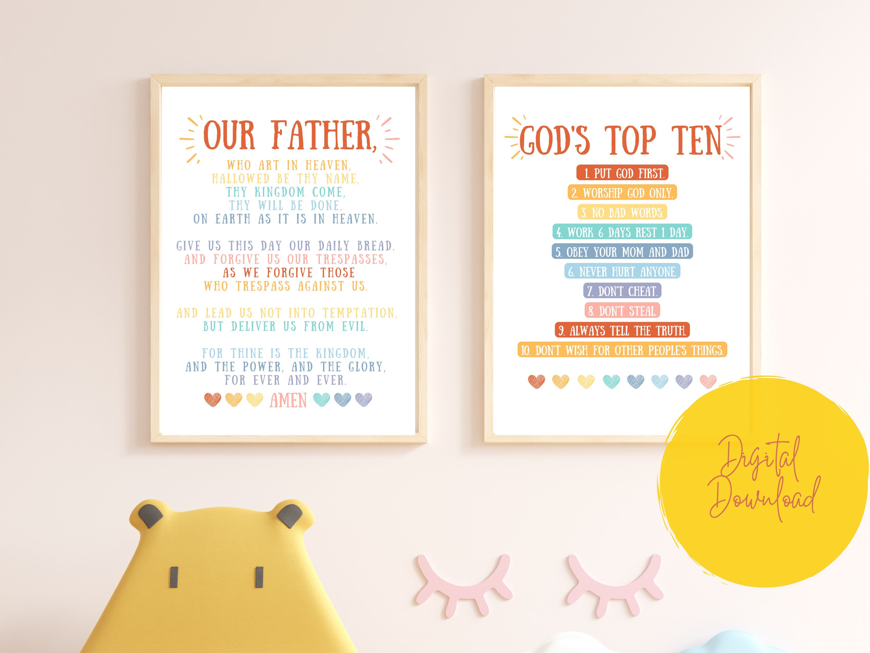 Set Of 2 Kid Christian Posters Lords Prayer 10 Commandments Etsy set-of-2-kid-christian-posters-lords-prayer-10-commandments-etsy