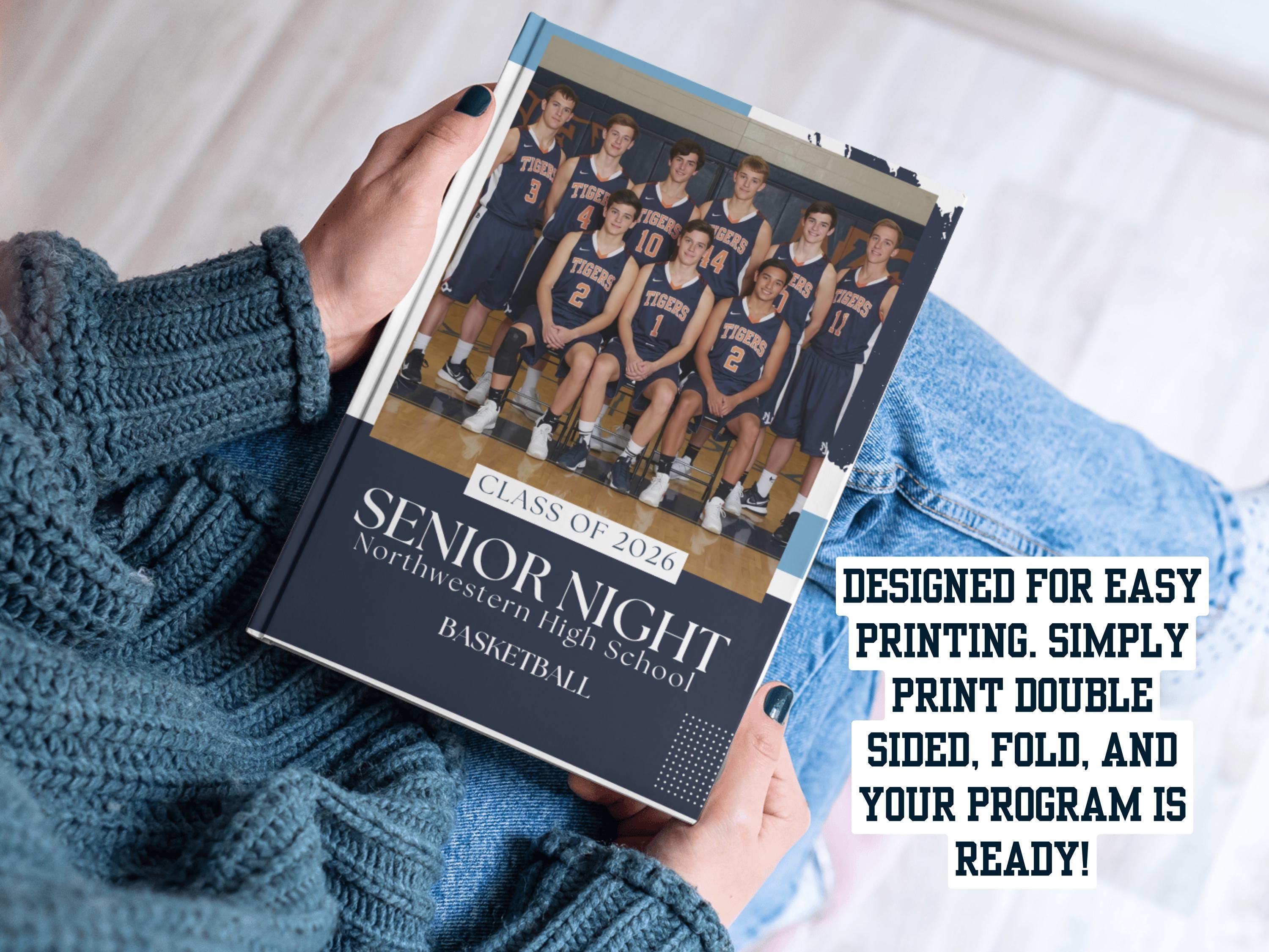 Senior Night Program Template, Editable Sports Senior Night Booklet ...