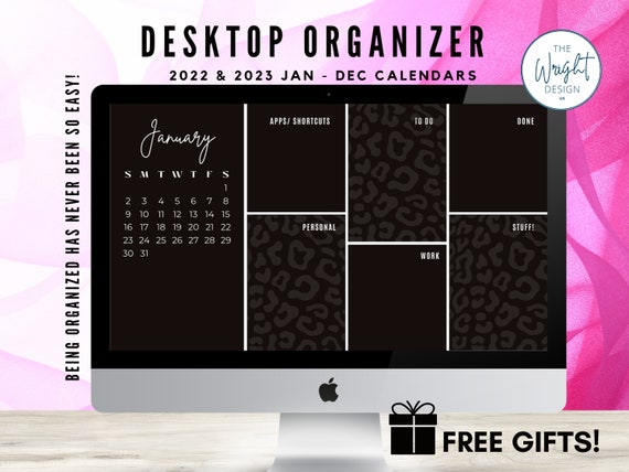 2023 Calendar Desktop Wallpaper Black Cute Animal Print 2022 2023 Calendar Desktop Wallpaper | Etsy  Australia