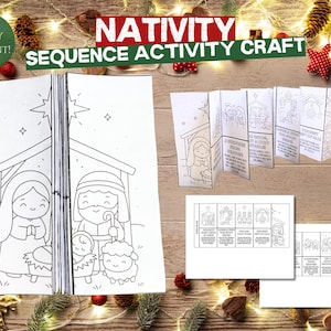 Christmas Nativity Story Folding Sequence Printable Coloring Craft ...