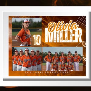 Softball Senior Night Template Canva Memory Mate Team Foto Poster Athlete Spotlight Sportfotografie Printable