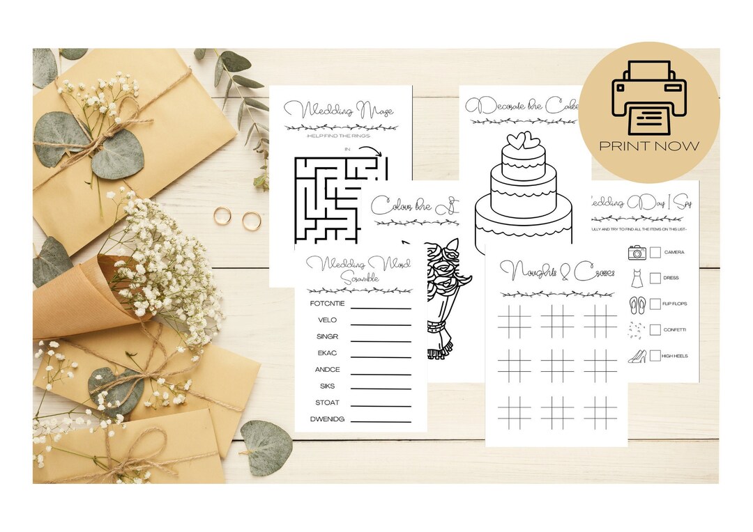 Kids Wedding Activity Pack PDF. Downloadable, Fully Editable Pdf Pack for Children. Wedding