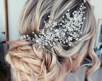 Crystal and Rhinestone Head Piece - Wedding Hair Accessories, Bride Hair Comb